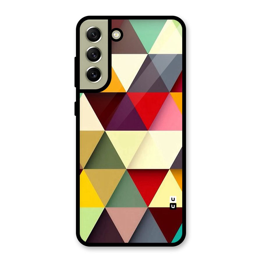 Colored Triangles Glass Back Case for Galaxy S21 FE 5G