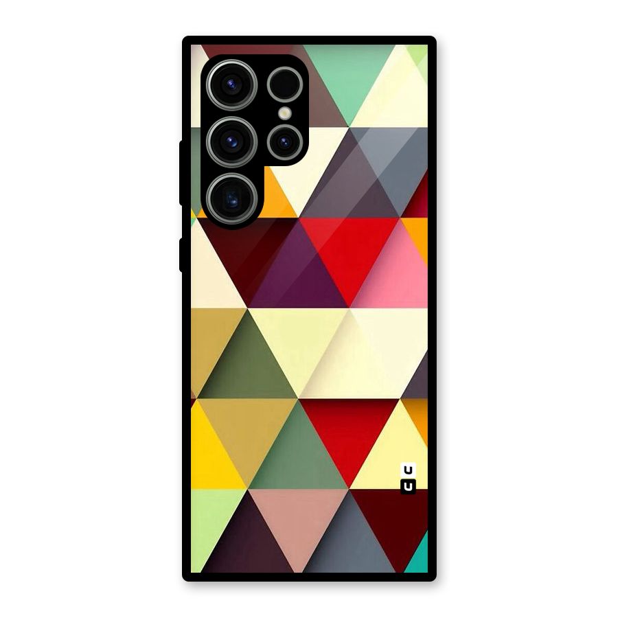 Colored Triangles Glass Back Case for Galaxy S23 Ultra