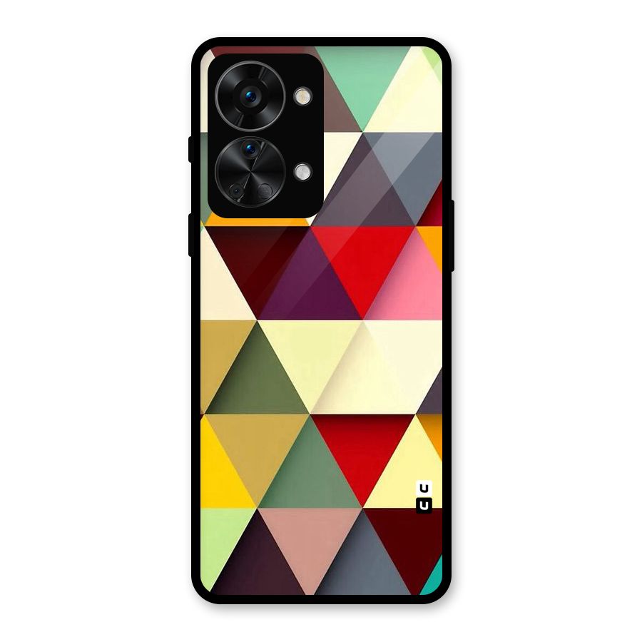 Colored Triangles Glass Back Case for OnePlus Nord 2T