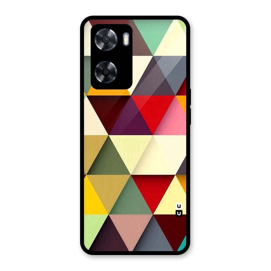 Colored Triangles Glass Back Case for Oppo A57 2022