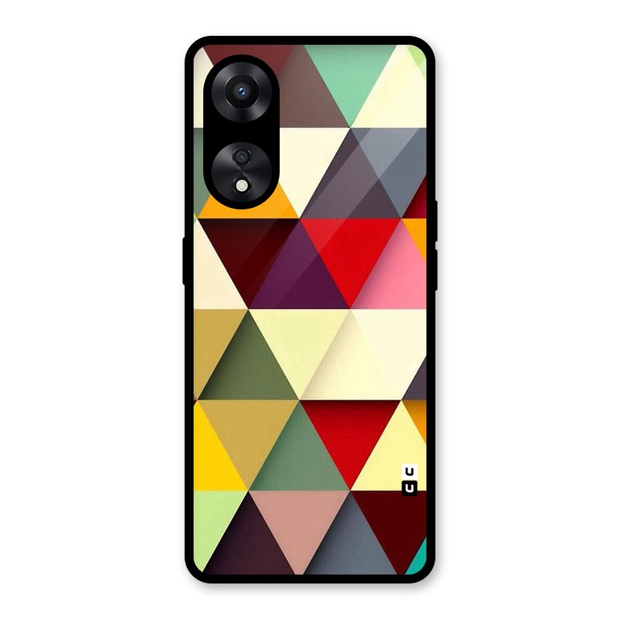 Colored Triangles Glass Back Case for Oppo A78