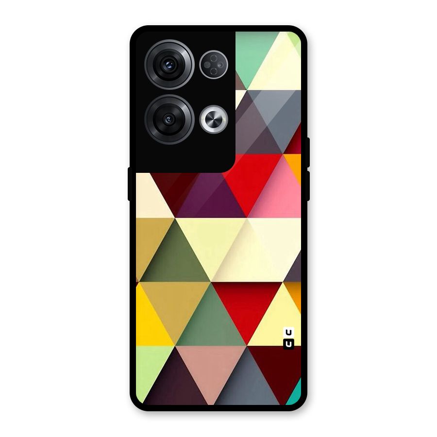 Colored Triangles Glass Back Case for Oppo Reno8 Pro 5G