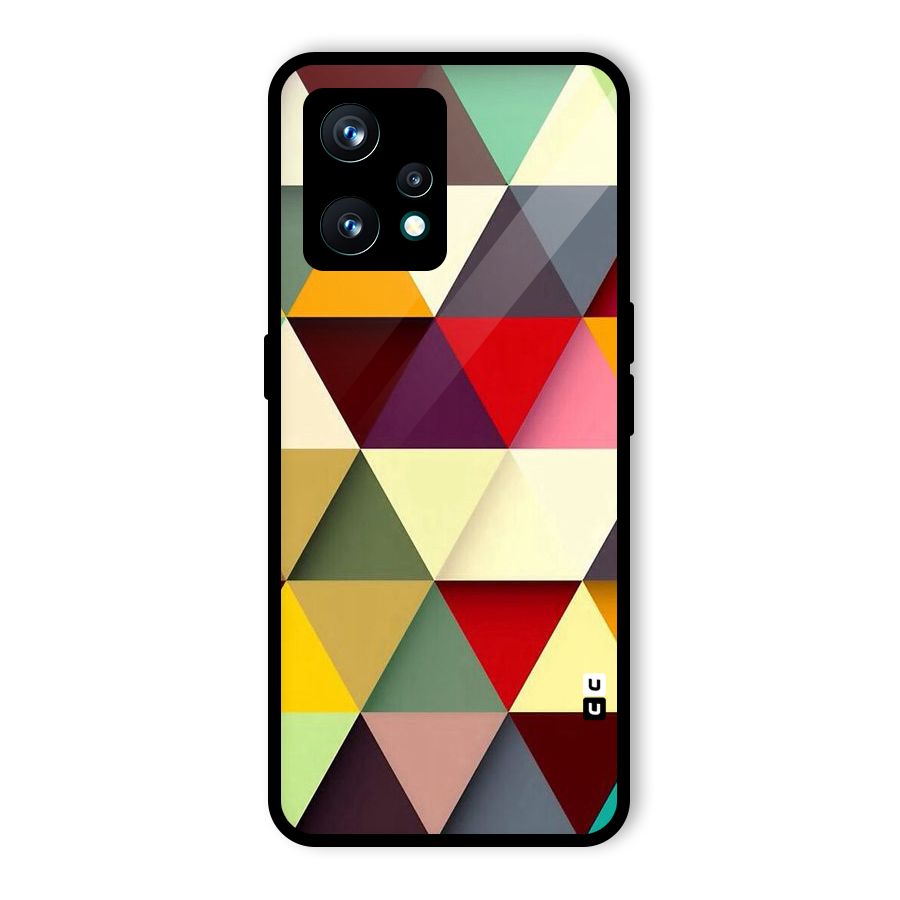 Colored Triangles Glass Back Case for Realme 9 Pro Plus 5G