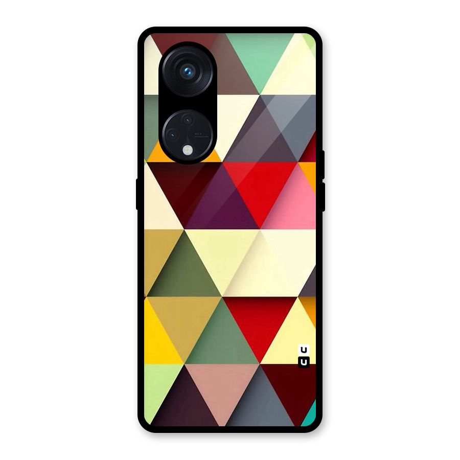 Colored Triangles Glass Back Case for Reno8 T 5G