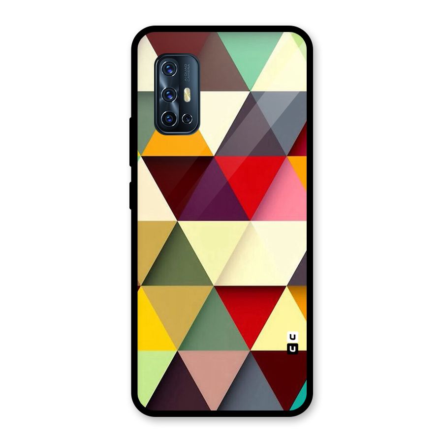 Colored Triangles Glass Back Case for Vivo V17