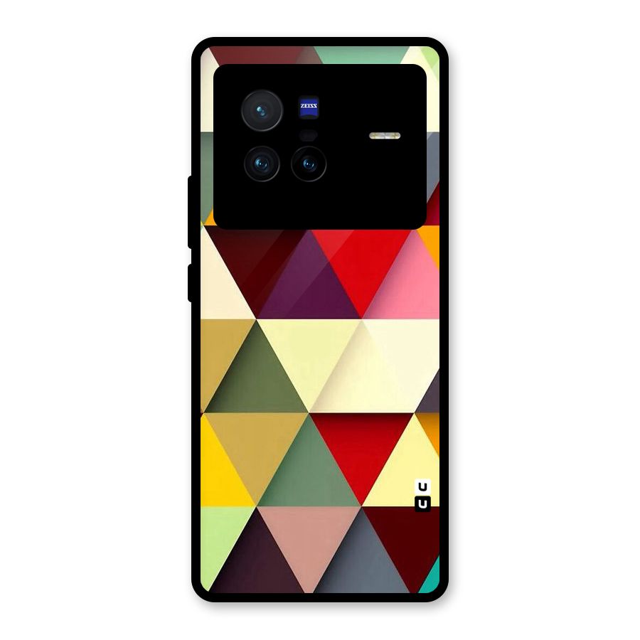 Colored Triangles Glass Back Case for Vivo X80