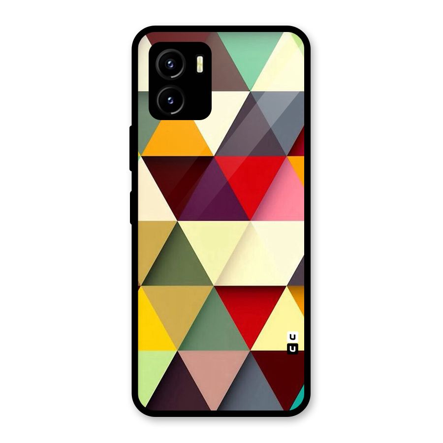 Colored Triangles Glass Back Case for Vivo Y15s