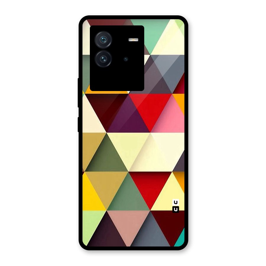 Colored Triangles Glass Back Case for Vivo iQOO Neo 6 5G