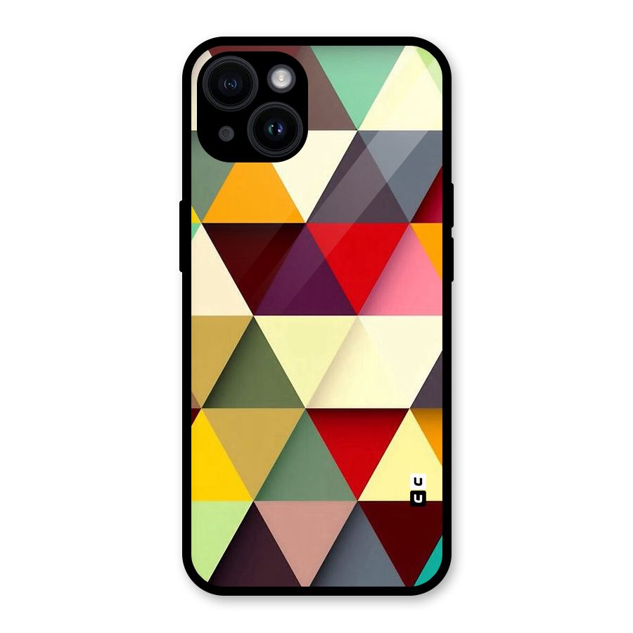 Colored Triangles Glass Back Case for iPhone 14