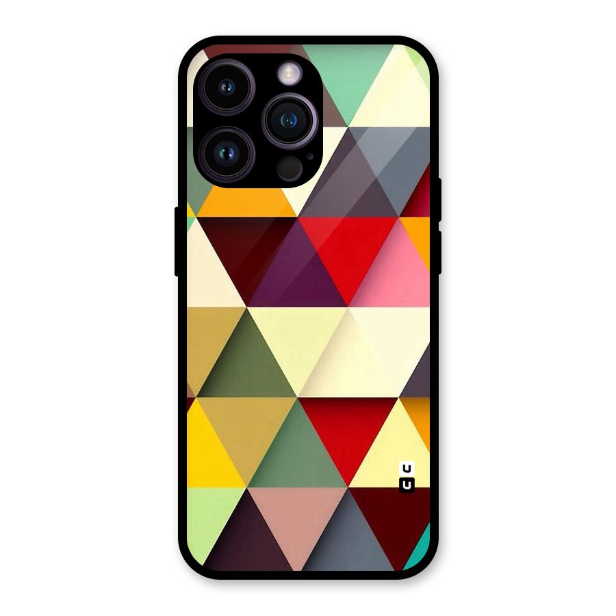 Colored Triangles Glass Back Case for iPhone 14 Pro Max