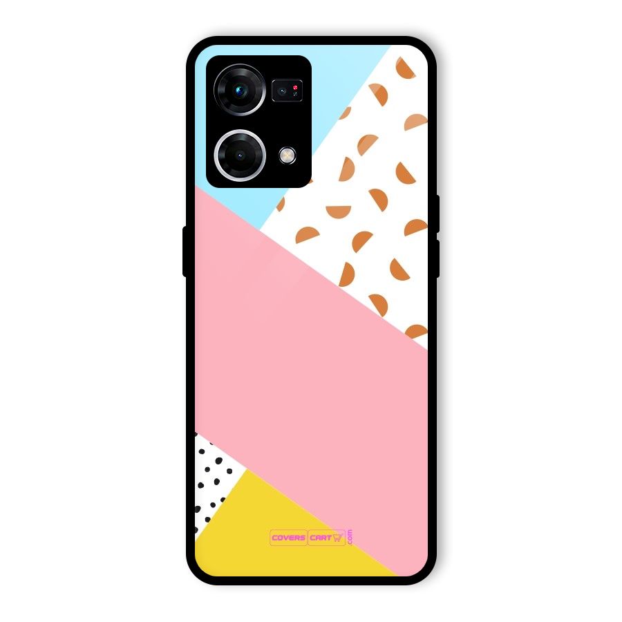 Colorful Abstract Glass Back Case for Oppo F21 Pro 5G