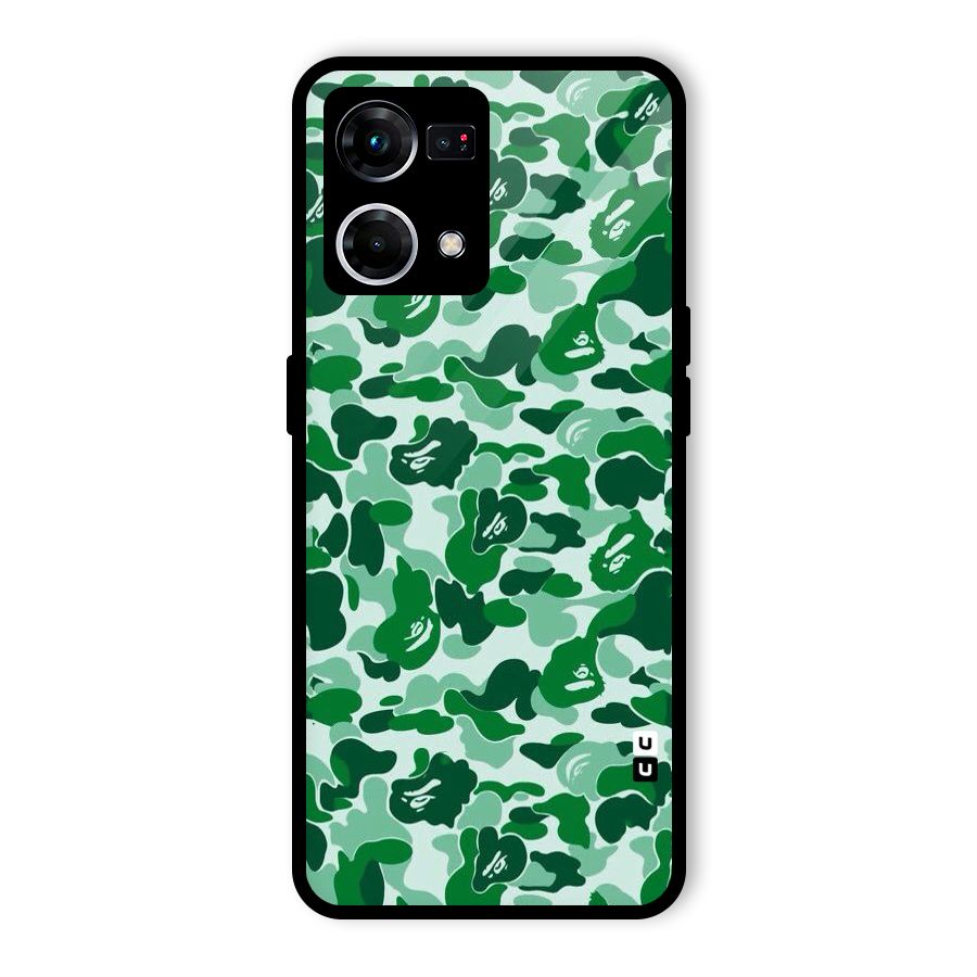 Colorful Camouflage Glass Back Case for Oppo F21 Pro 5G