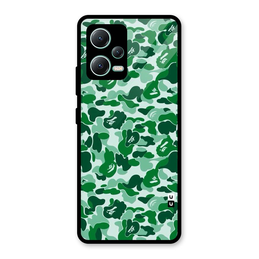Colorful Camouflage Glass Back Case for Redmi Note 12 5G