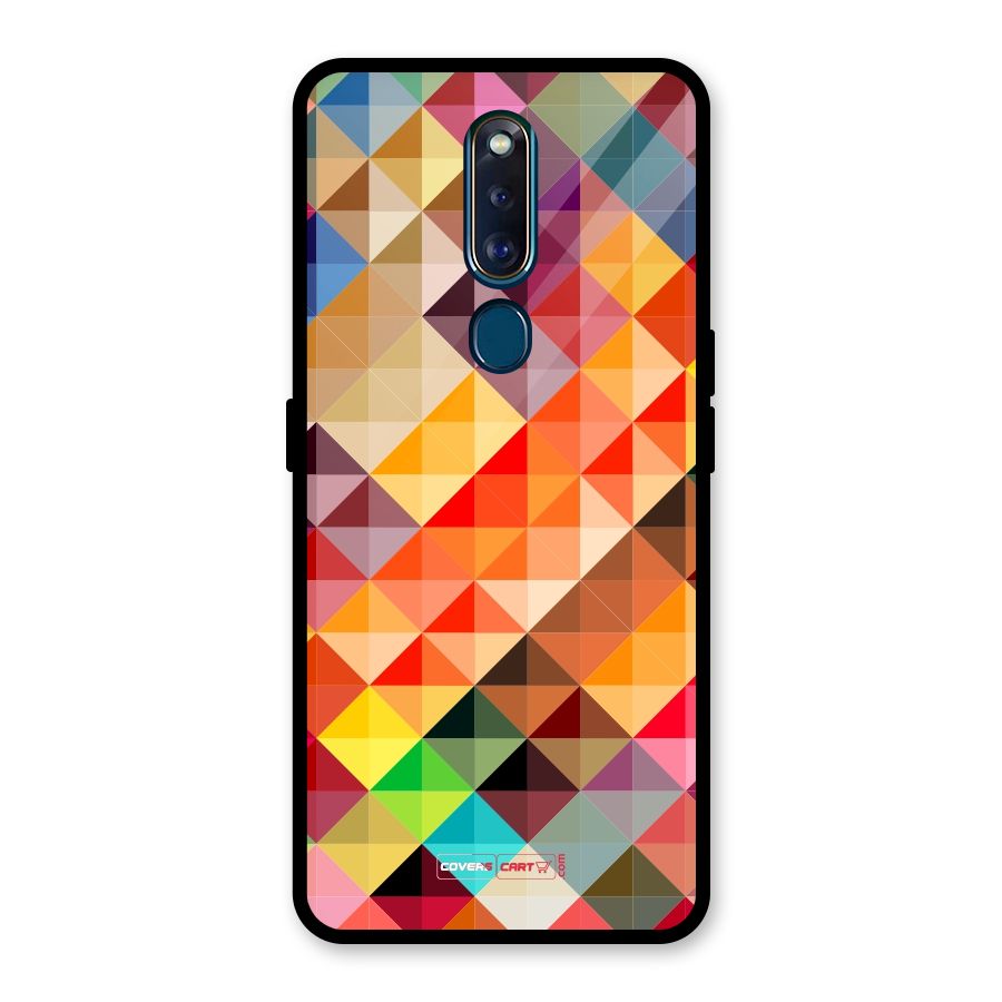 Colorful Cubes Glass Back Case for Oppo F11 Pro