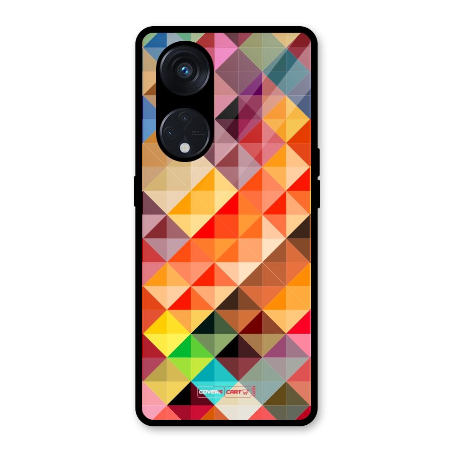 Colorful Cubes Glass Back Case for Reno8 T 5G
