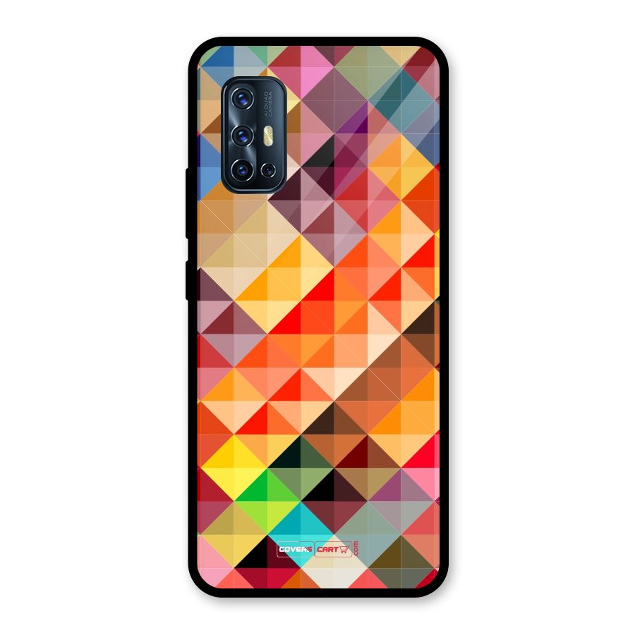 Colorful Cubes Glass Back Case for Vivo V17