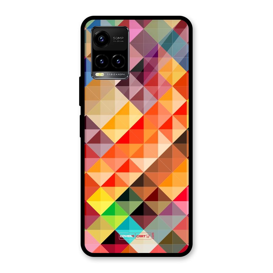 Colorful Cubes Glass Back Case for Vivo Y21T