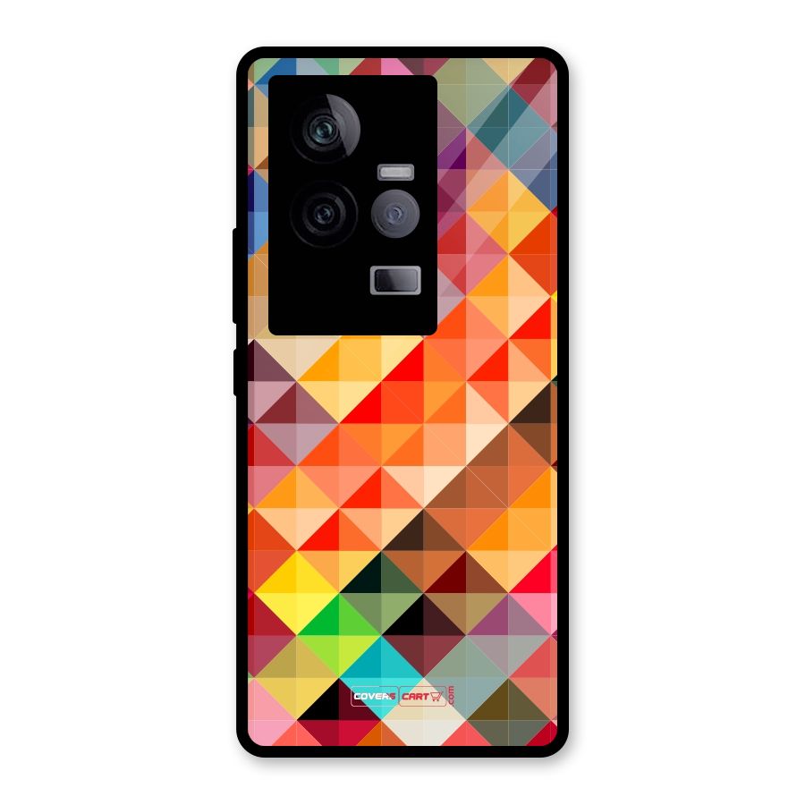 Colorful Cubes Glass Back Case for Vivo iQOO 11 5G
