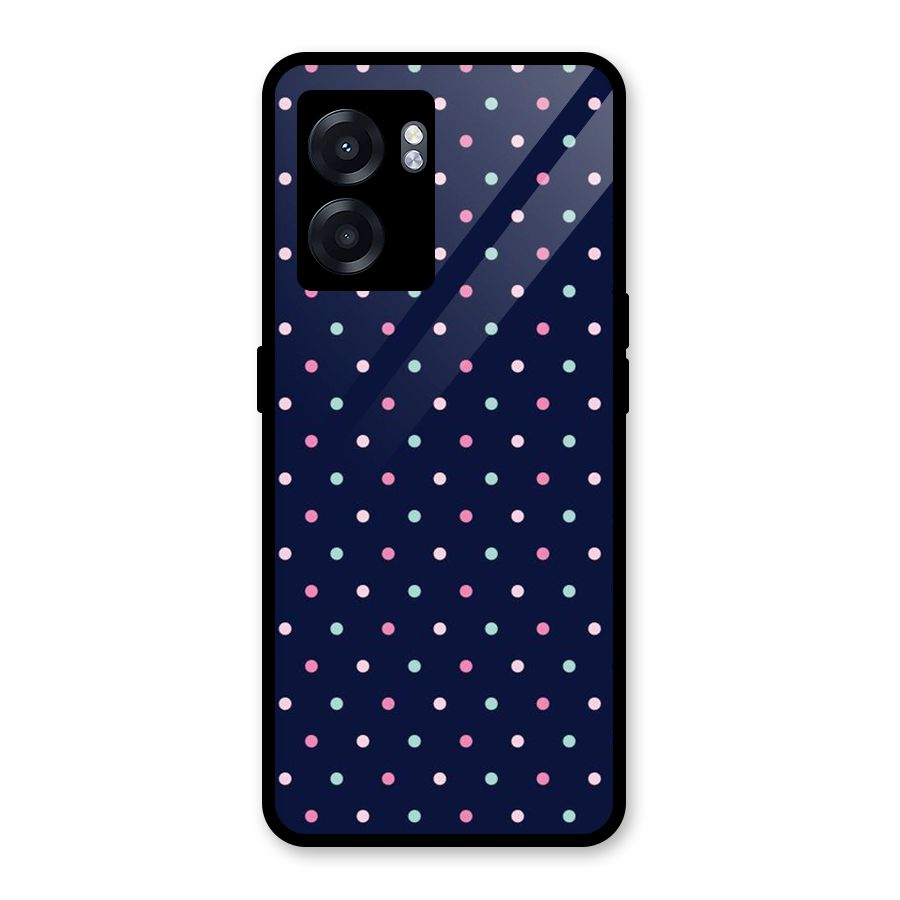 Colorful Dots Pattern Glass Back Case for Oppo K10 (5G)