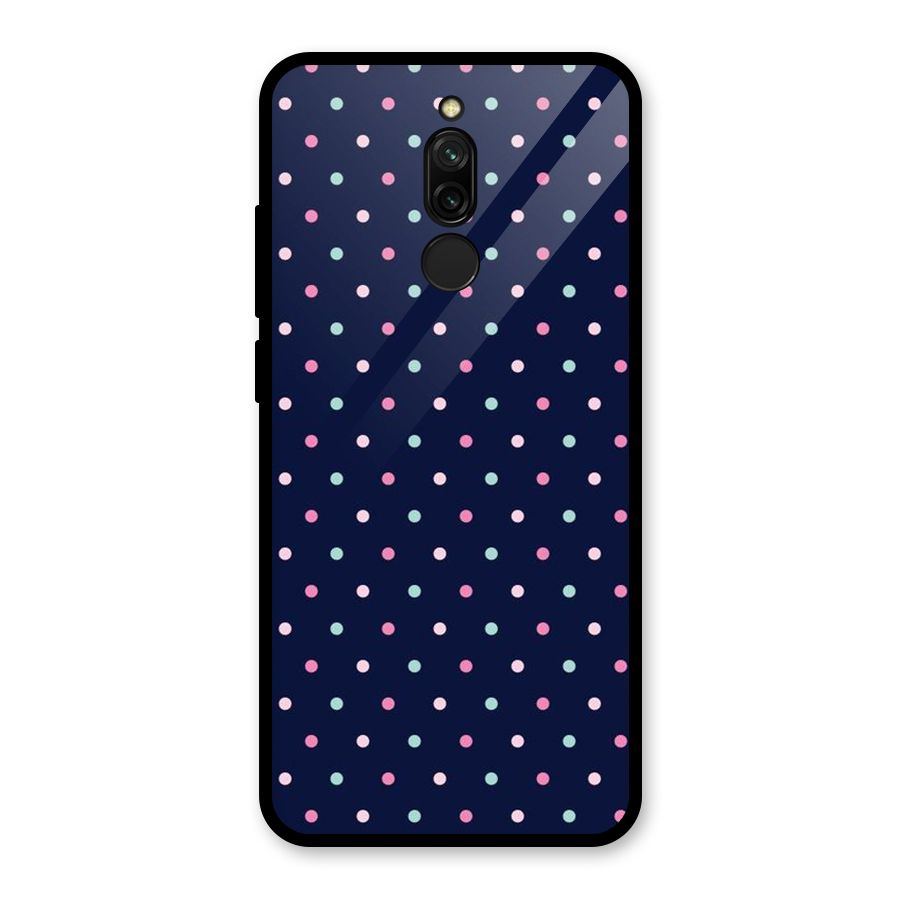 Colorful Dots Pattern Glass Back Case for Redmi 8