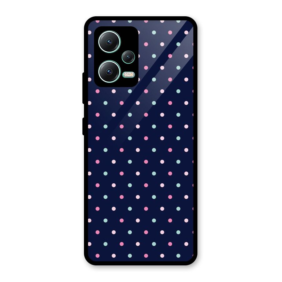 Colorful Dots Pattern Glass Back Case for Redmi Note 12 5G