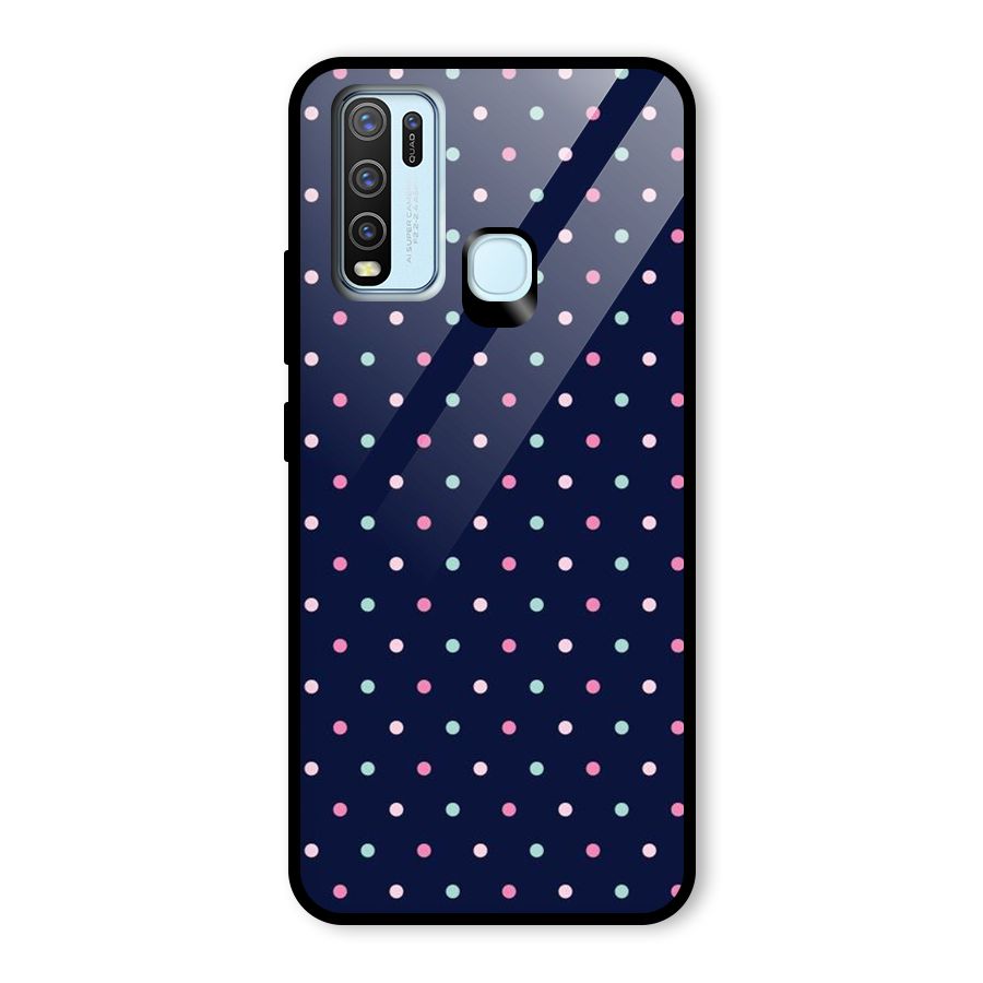 Colorful Dots Pattern Glass Back Case for Vivo Y50