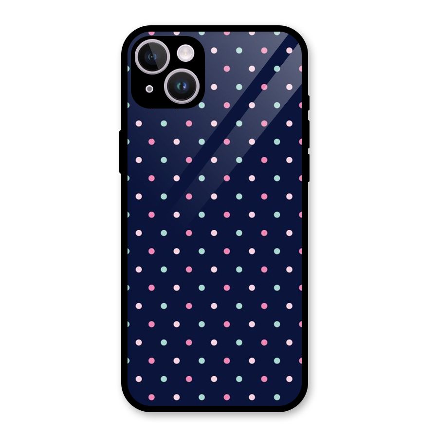 Colorful Dots Pattern Glass Back Case for iPhone 14 Plus