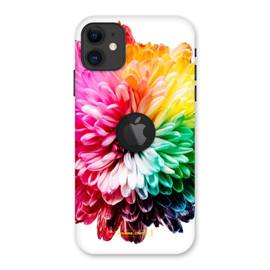 Colorful Flower Back Case for iPhone 11 Logo Cut