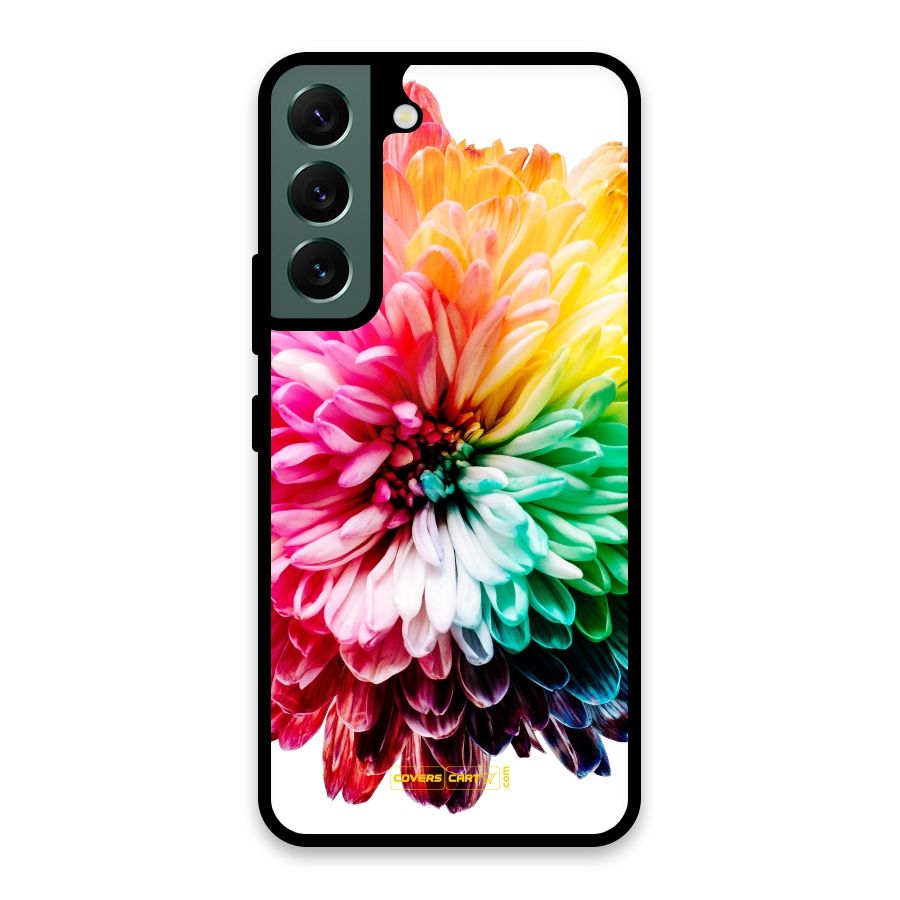 Colorful Flower Glass Back Case for Galaxy S22 5G