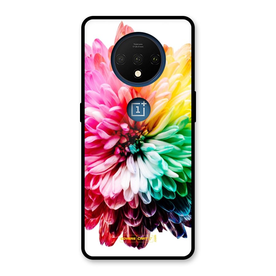Colorful Flower Glass Back Case for OnePlus 7T