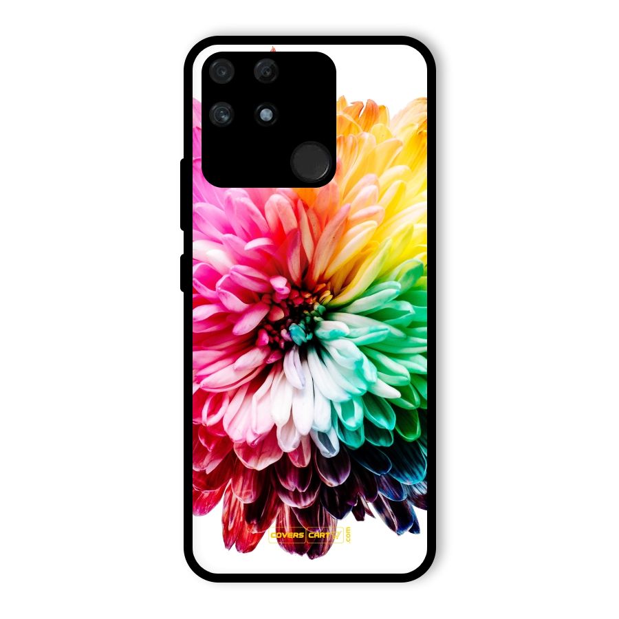 Colorful Flower Glass Back Case for Realme Narzo 50A