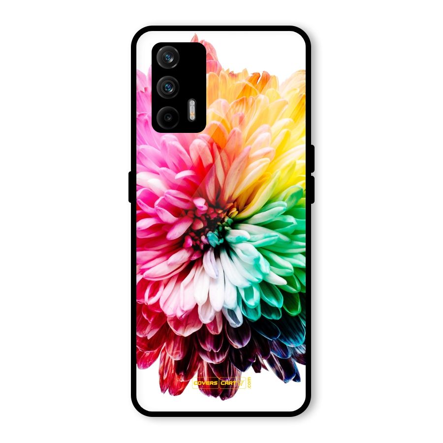 Colorful Flower Glass Back Case for Realme X7 Max