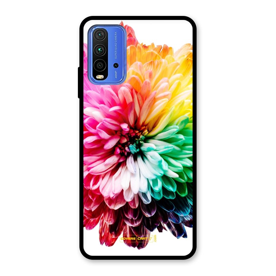 Colorful Flower Glass Back Case for Redmi 9 Power
