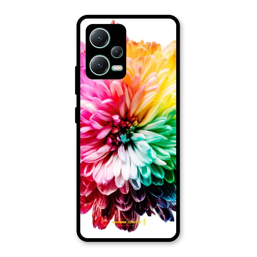 Colorful Flower Glass Back Case for Redmi Note 12 5G