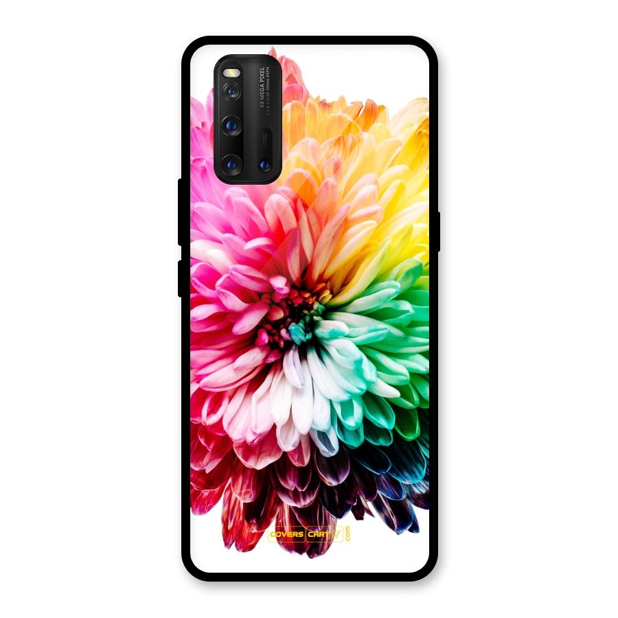 Colorful Flower Glass Back Case for Vivo iQOO 3