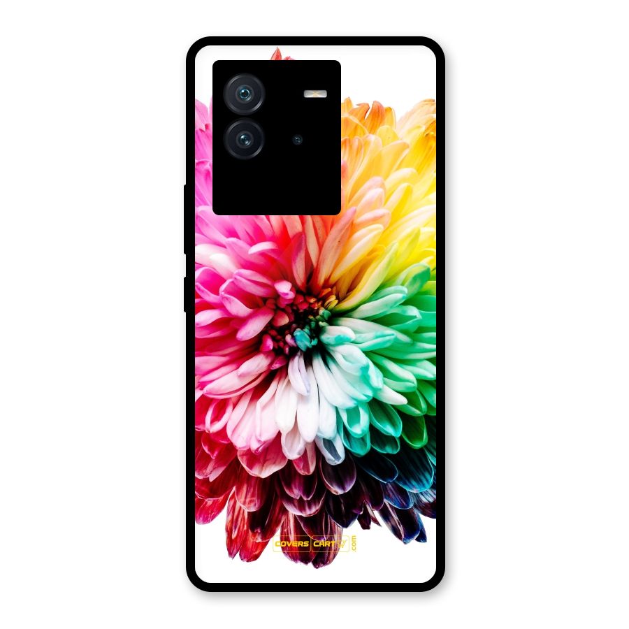 Colorful Flower Glass Back Case for Vivo iQOO Neo 6 5G