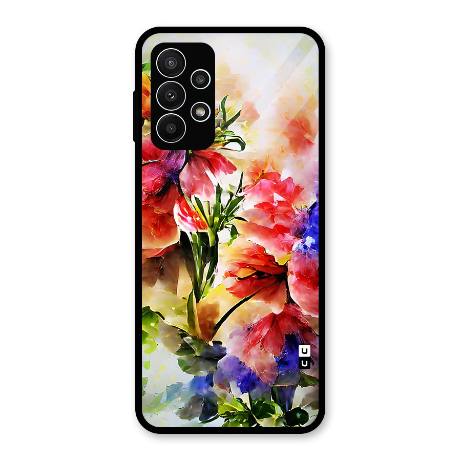 Colorful Flowers Fine Art Glass Back Case for Galaxy A23
