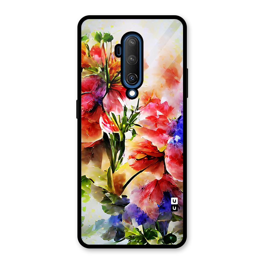 Colorful Flowers Fine Art Glass Back Case for OnePlus 7T Pro