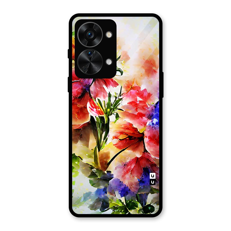 Colorful Flowers Fine Art Glass Back Case for OnePlus Nord 2T