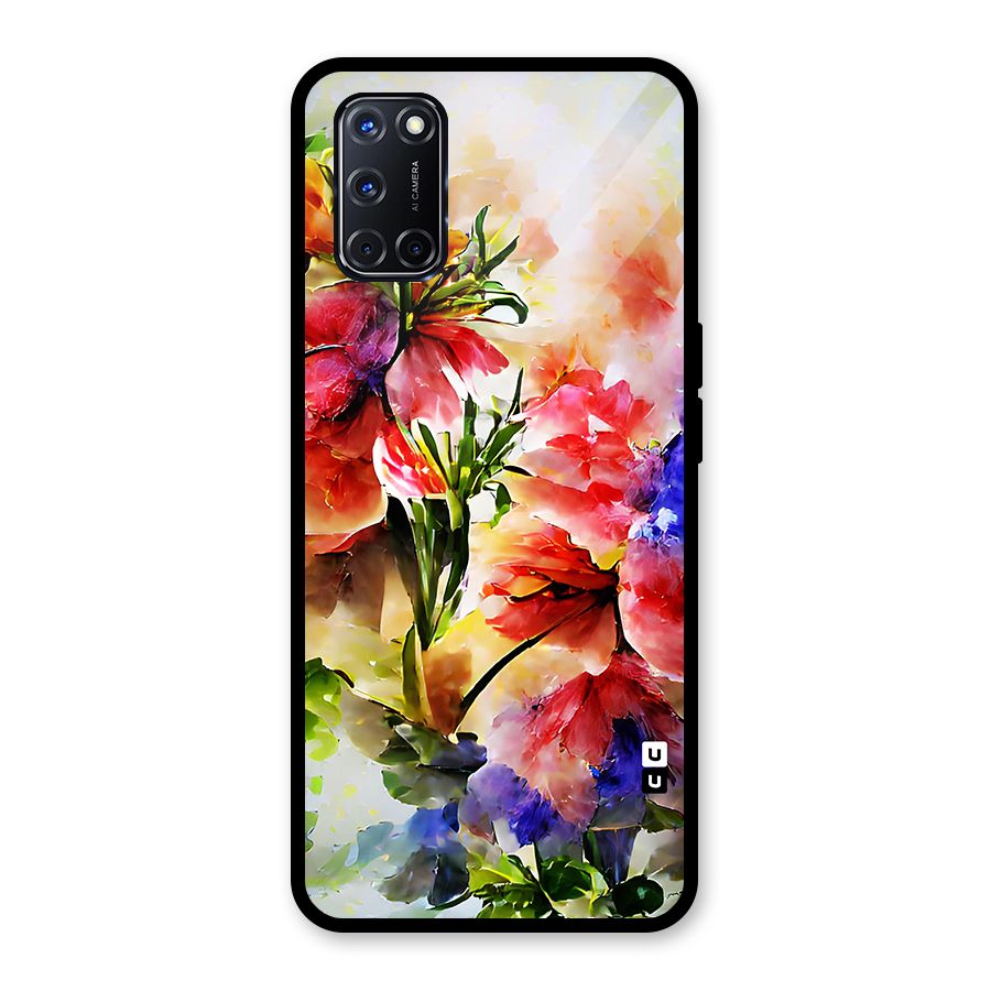 Colorful Flowers Fine Art Glass Back Case for Oppo A52
