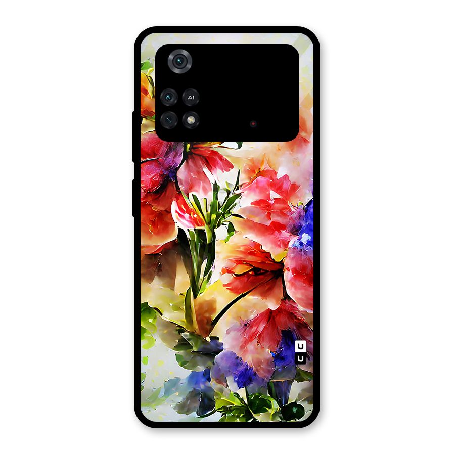 Colorful Flowers Fine Art Glass Back Case for Poco M4 Pro 4G