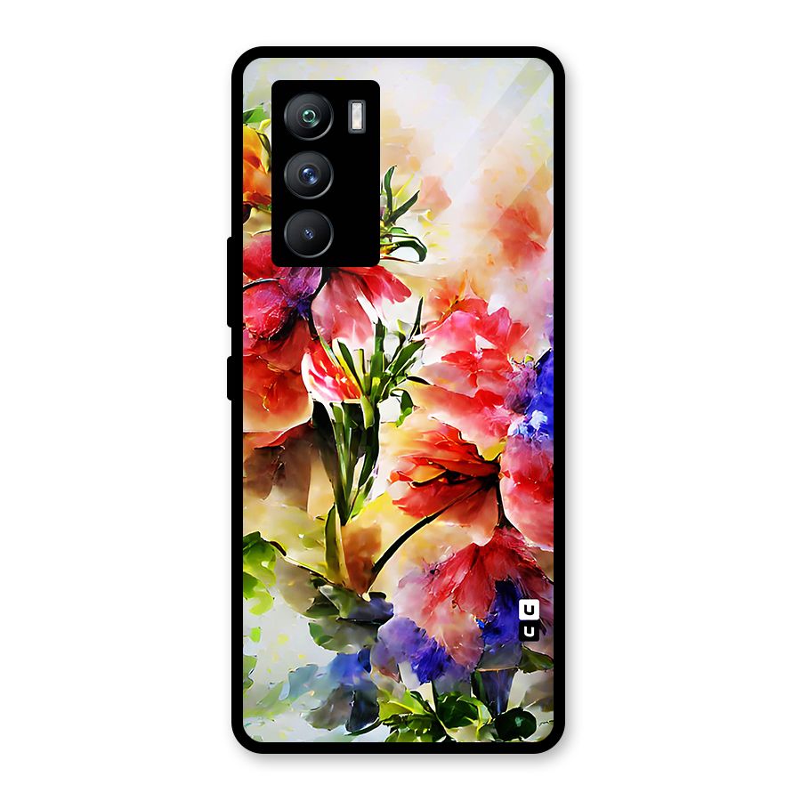 Colorful Flowers Fine Art Glass Back Case for Vivo iQOO 9 SE