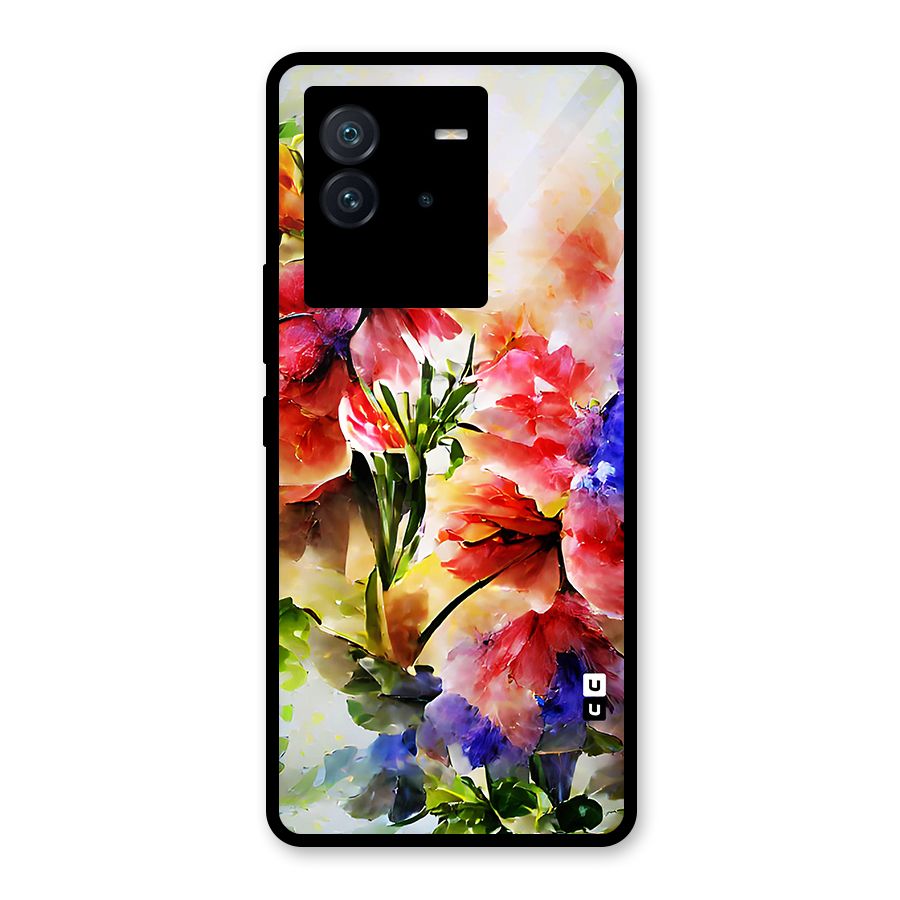 Colorful Flowers Fine Art Glass Back Case for Vivo iQOO Neo 6 5G