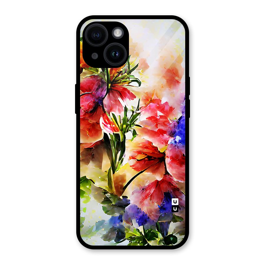 Colorful Flowers Fine Art Glass Back Case for iPhone 14