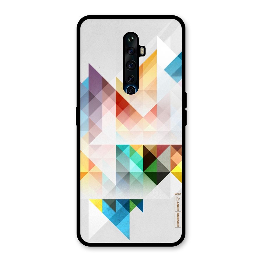 Colorful Geometric Art Glass Back Case for Oppo Reno2 F
