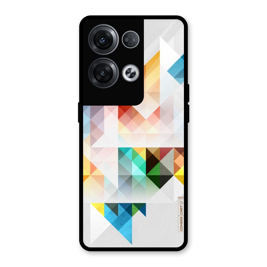 Colorful Geometric Art Glass Back Case for Oppo Reno8 Pro 5G