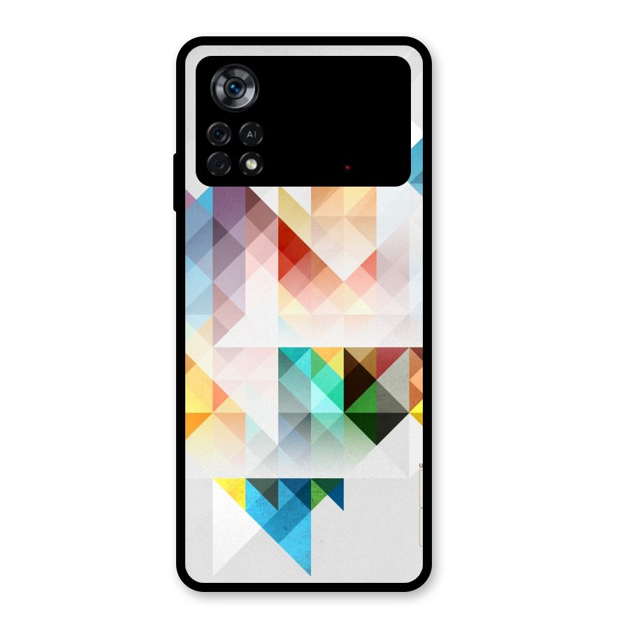 Colorful Geometric Art Glass Back Case for Poco X4 Pro 5G