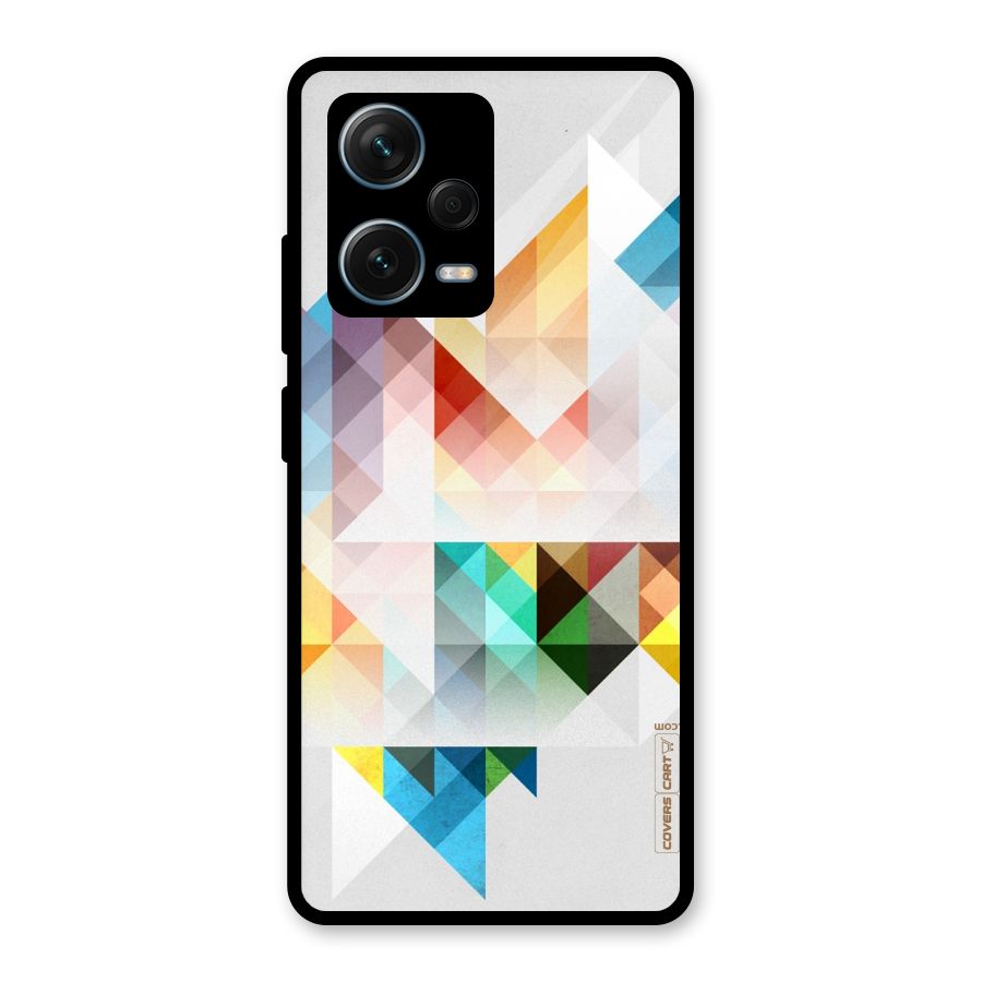 Colorful Geometric Art Glass Back Case for Redmi Note 12 Pro Plus 5G