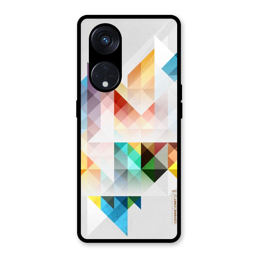 Colorful Geometric Art Glass Back Case for Reno8 T 5G