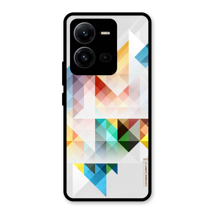 Colorful Geometric Art Glass Back Case for Vivo V25
